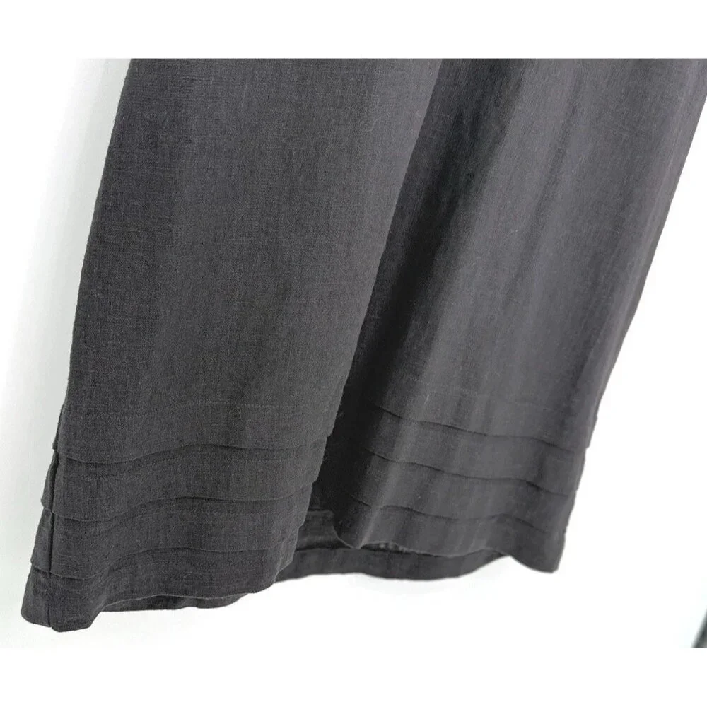 Nicole Miller Women’s Linen Blend Black Dress Pullover Boho‎ Preppy Size Small